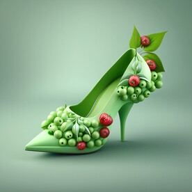 绿色创意高跟鞋