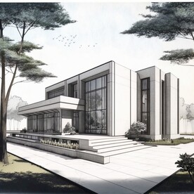 手绘建筑效果图