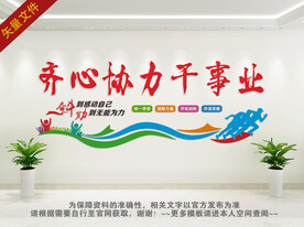 齐心协力文化墙