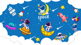 卡通星空宇航员