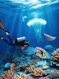 梦幻海底世界背景墙