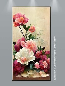 现代抽象轻奢花卉客厅装饰画