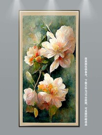 手绘油画风花卉装饰画