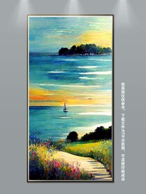 北欧海上风景ins风高档装饰画