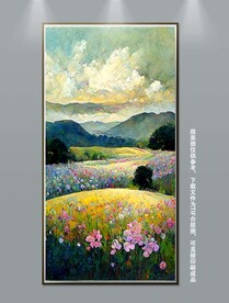 现代轻奢手绘风景花卉装饰画