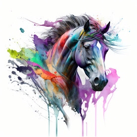 炫彩泼墨马