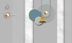 灰白大理石背景墙 几何图形圆