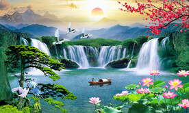 瀑布流水生财