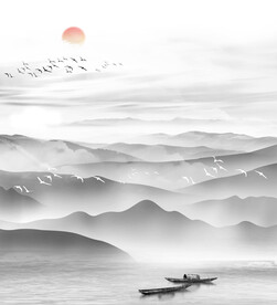 高清分层水墨山水背景