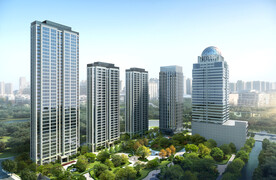 住宅小区中心景观鸟瞰图