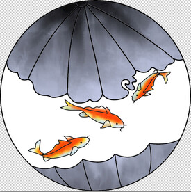 分层透明底圆形彩釉玻璃门打印图