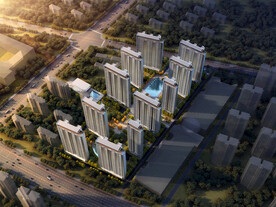 高层住宅小区鸟瞰效果图