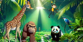 儿童卡通游乐场背景墙