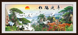 鹤鹿同春 松鹤延年