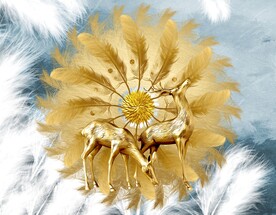 现代简约玄关羽毛装饰画