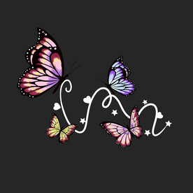 欧美手绘蝴蝶印花图案