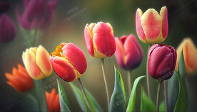 唯美的郁金香花