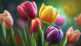 唯美的郁金香花