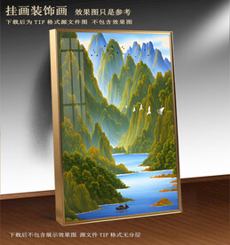 水彩山水晶瓷画