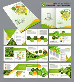 高端大气绿色环保画册模板