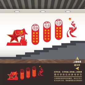 社会主义核心价值观楼梯文化墙