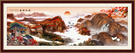 泰山山水画泰山日出