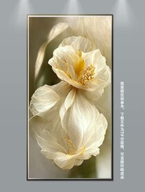 清新淡雅时尚梦幻花卉玄关装饰画