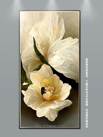 清新淡雅时尚梦幻花卉玄关装饰画