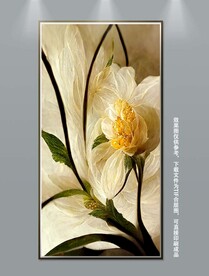 清新治愈系奶油风花卉玄关装饰画