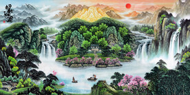 山水装饰国画