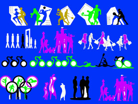 现代抽象人物雕塑景观小品CAD