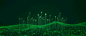 绿色科技点阵波浪曲线抽象背景