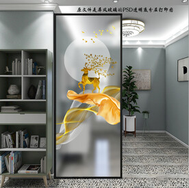 屏风玻璃透明底分层打印图