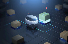 仓库机器人分拣海报模板设计