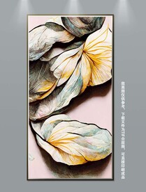 抽象立体笔触油画花朵玄关装饰画