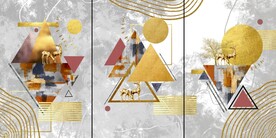 立体几何麋鹿三联画