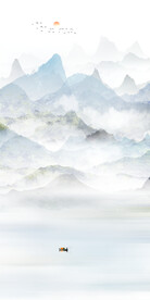 竖幅山水画