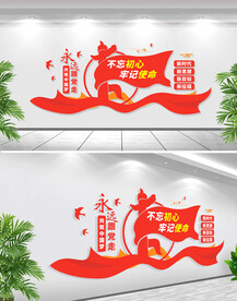 不忘初心文化墙