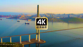 海上白色跨海大桥美景