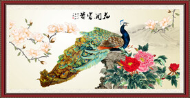 孔雀牡丹图 花开富贵