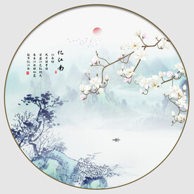 中式手绘工笔花鸟图