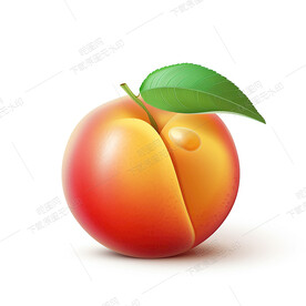 漂亮的桃子白底图