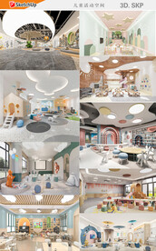 游乐区休息区模型