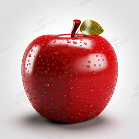 漂亮的手绘红苹果