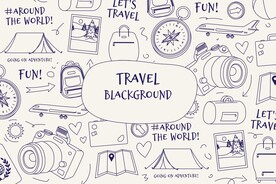 免扣卡通速写线条图案