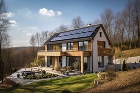 屋顶的太阳能电池板