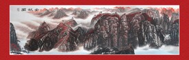 金秋图 长城  山水画