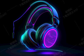 赛博朋克风耳机海报