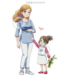 母女插画