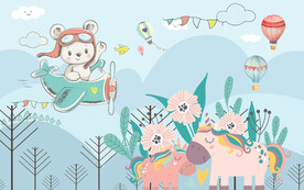 卡通儿童房背景墙